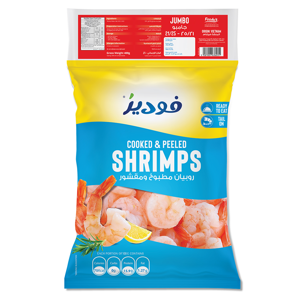 Foody's Food-Cooked & Peeled Shrimps Jumbo