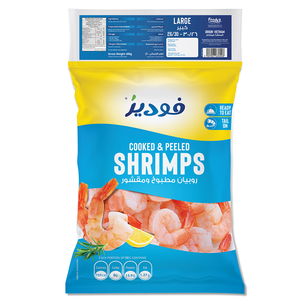 Foody's Food-Cooked & Peeled Shrimps Large 